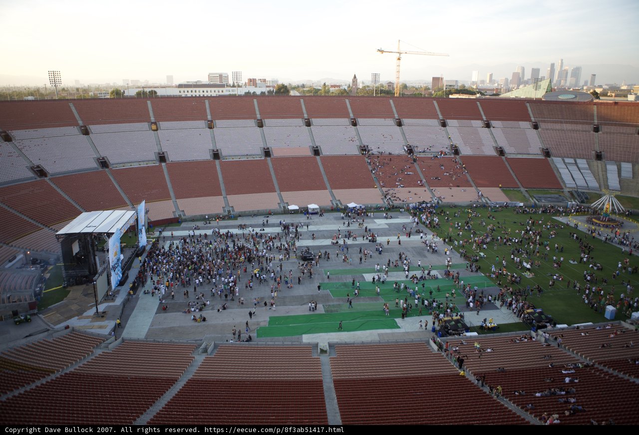 Aerial View of a Crowded Stadium