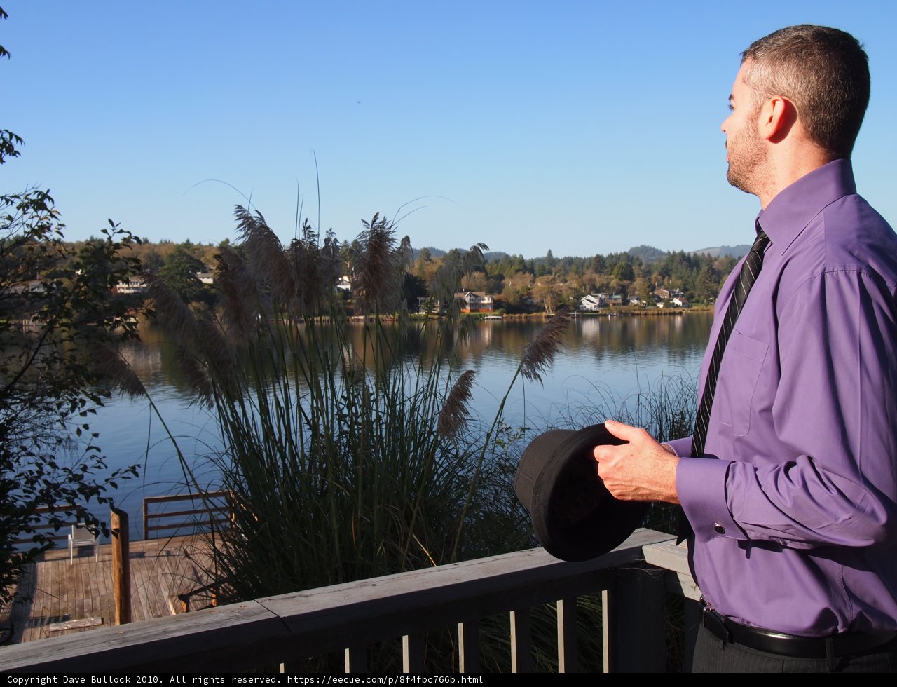 The Purple Shirted Gentleman by the Water