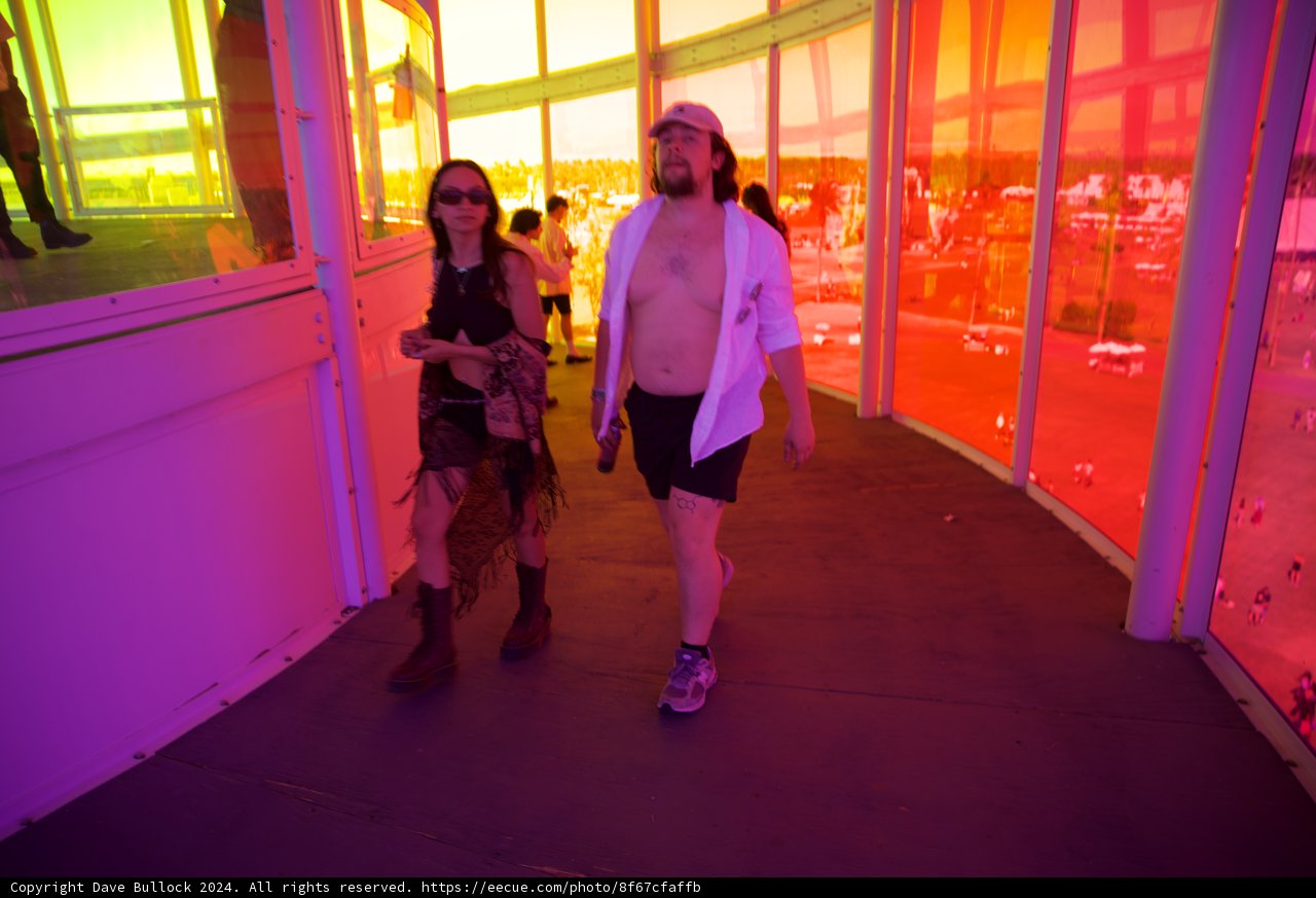 Vivid Stroll: Fashion and Colors at Coachella 2024