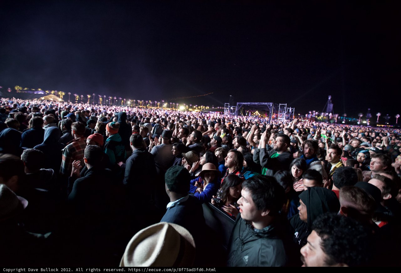 Nighttime Concert Crowd