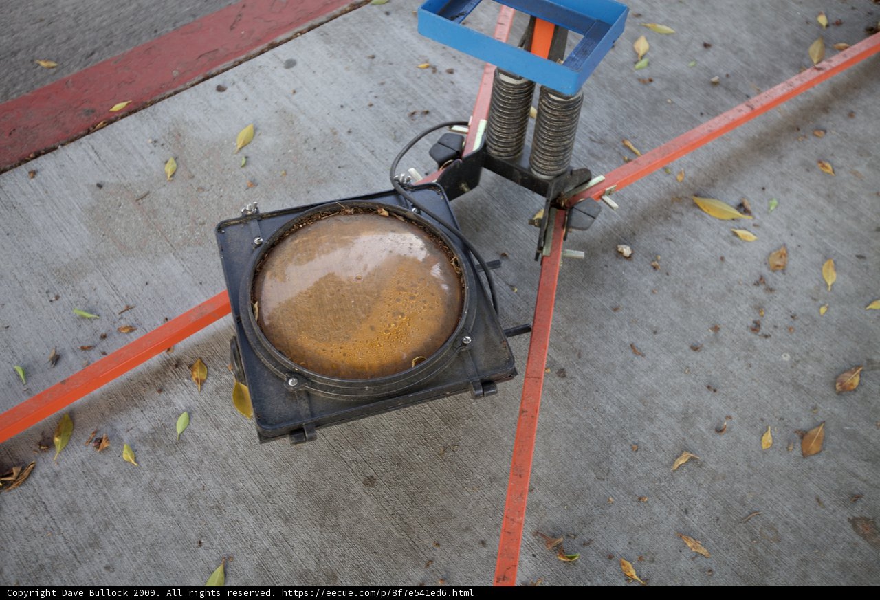 Close-Up of a Spinning Light on a Pole