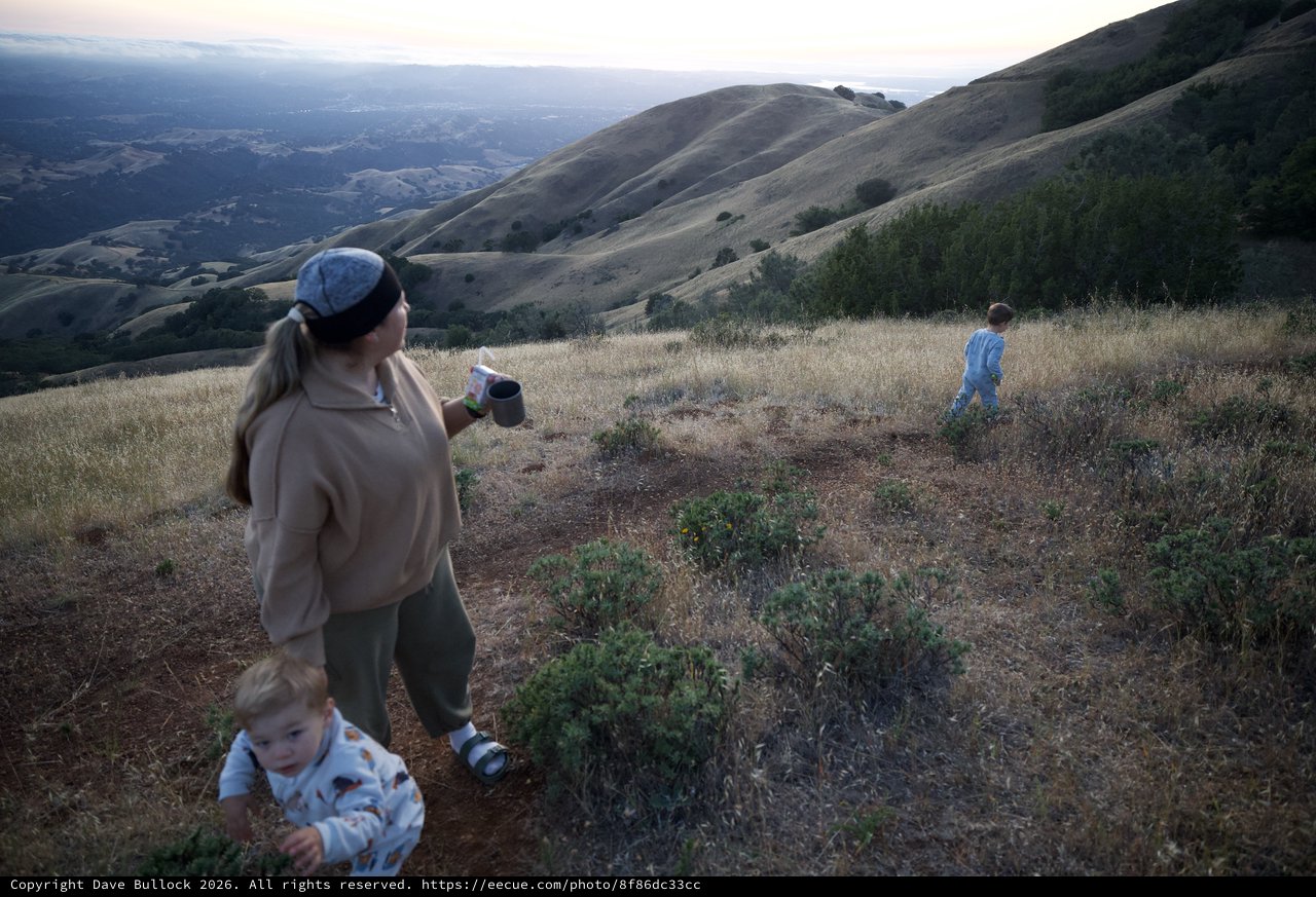 Family Hiking Mt. Diablo at Golden Hour Dusk