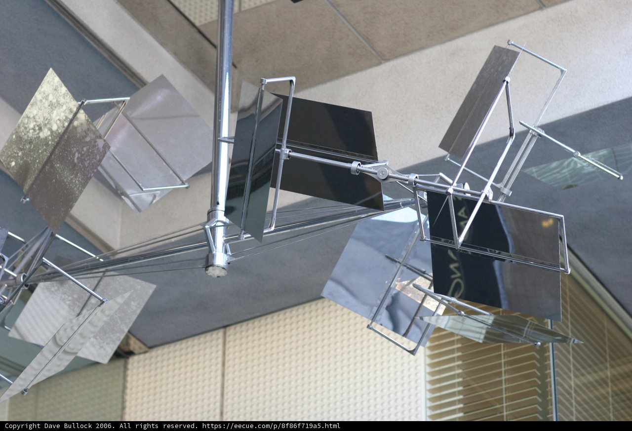 Suspended Metal Pieces in Little Tokyo Building