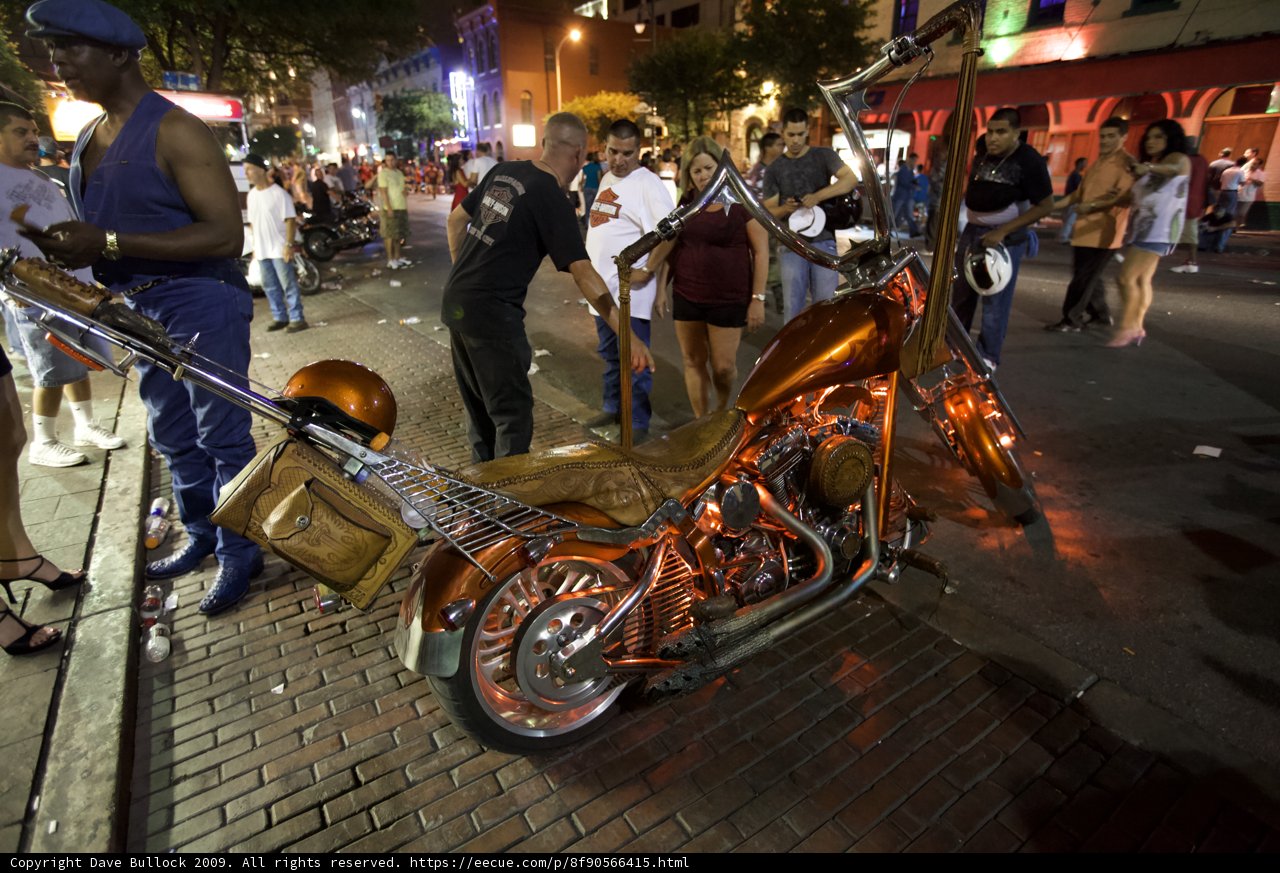 Parked Motorcycle on an Austin Street