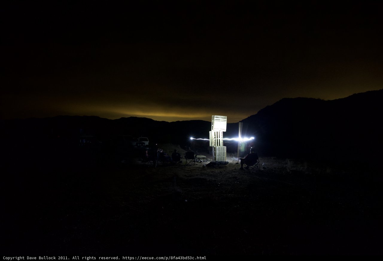 Illuminated Cross in the Dark Desert Night
