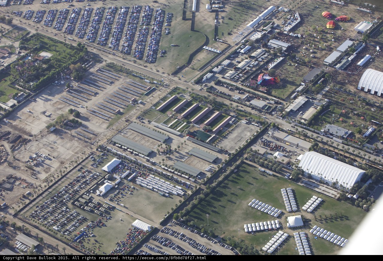 Aerial View of the Parking Lot and Buildings