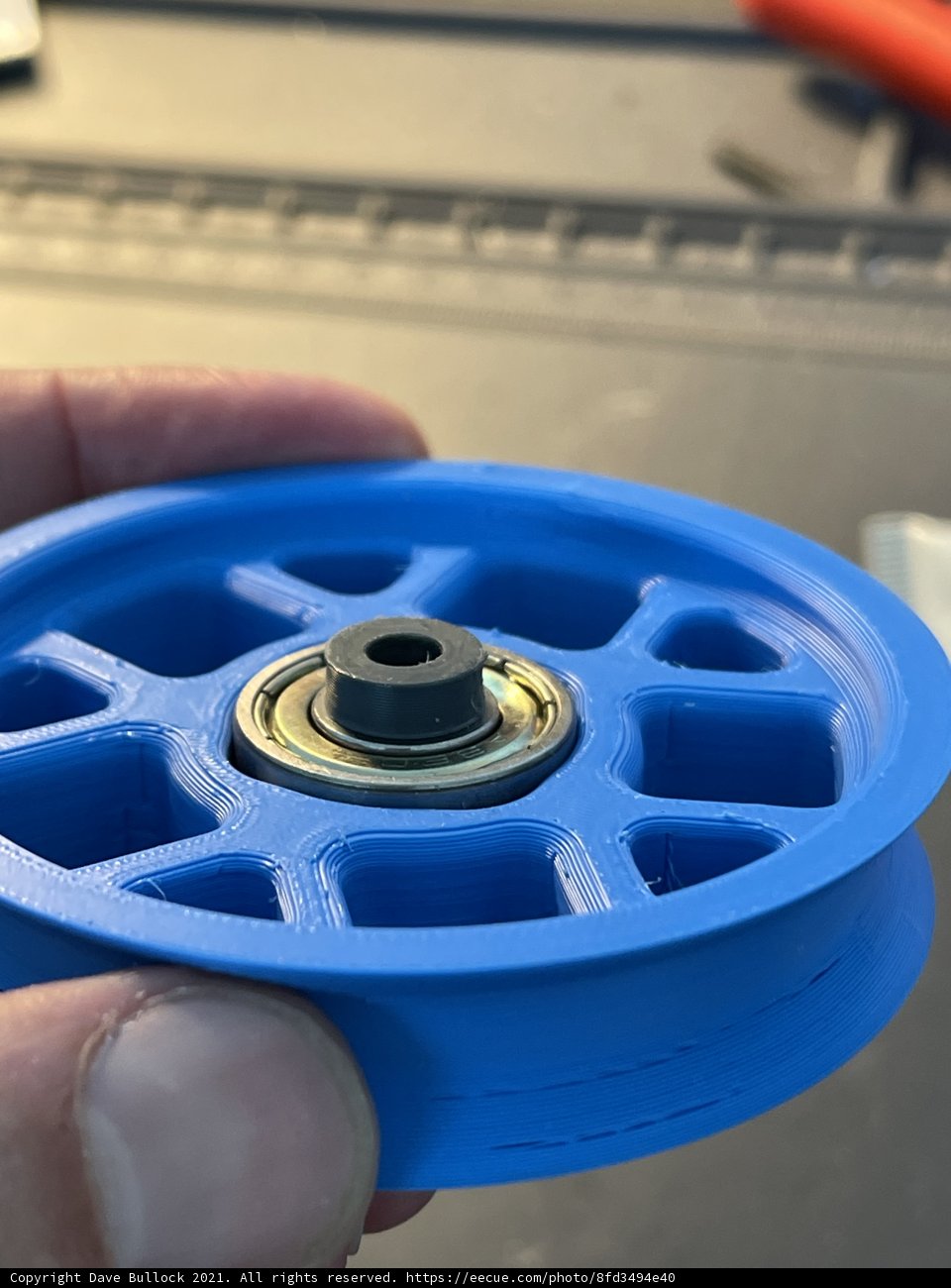 Blue Alloy Wheel with Small Gear