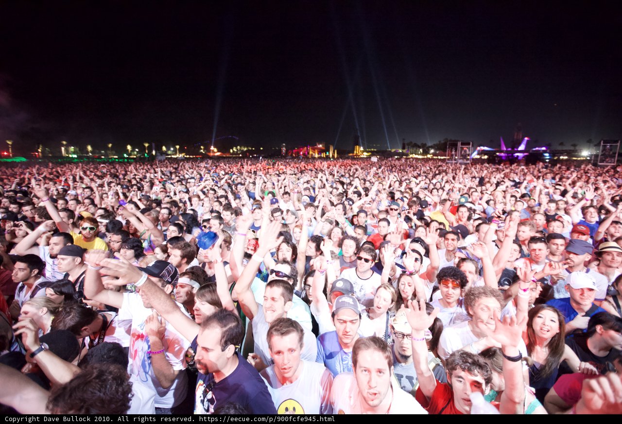 Urban Concert Crowd under Night Sky