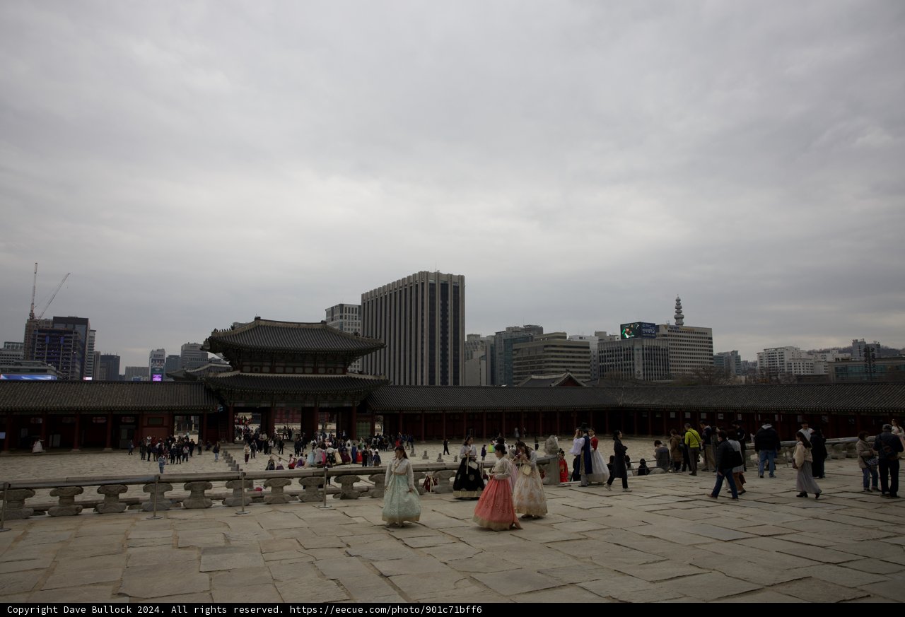 Urban Vista: The Bustling Courtyard of Korea