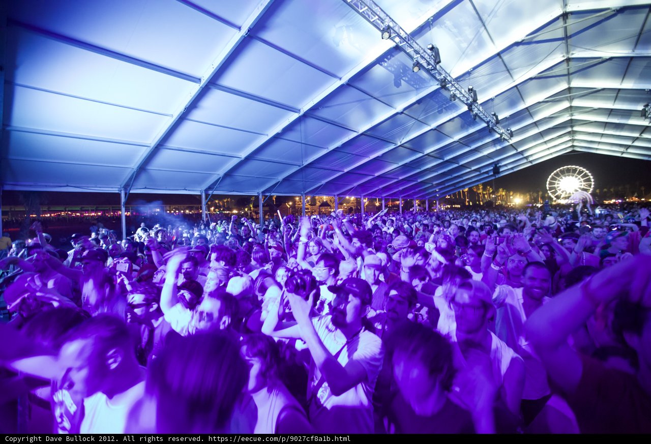 Purple Lights and a Crowd at Coachella