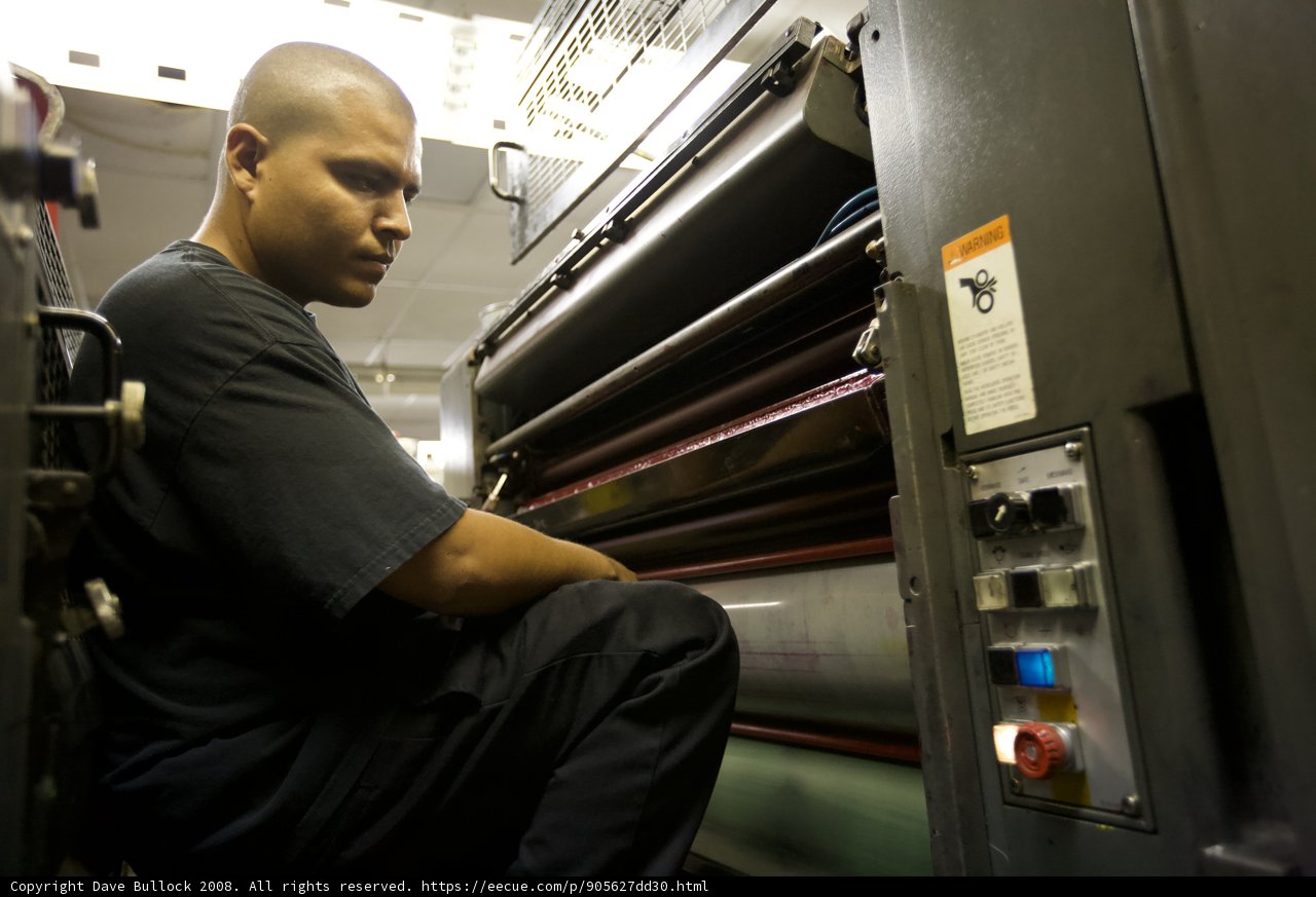 Working on the Printing Machine