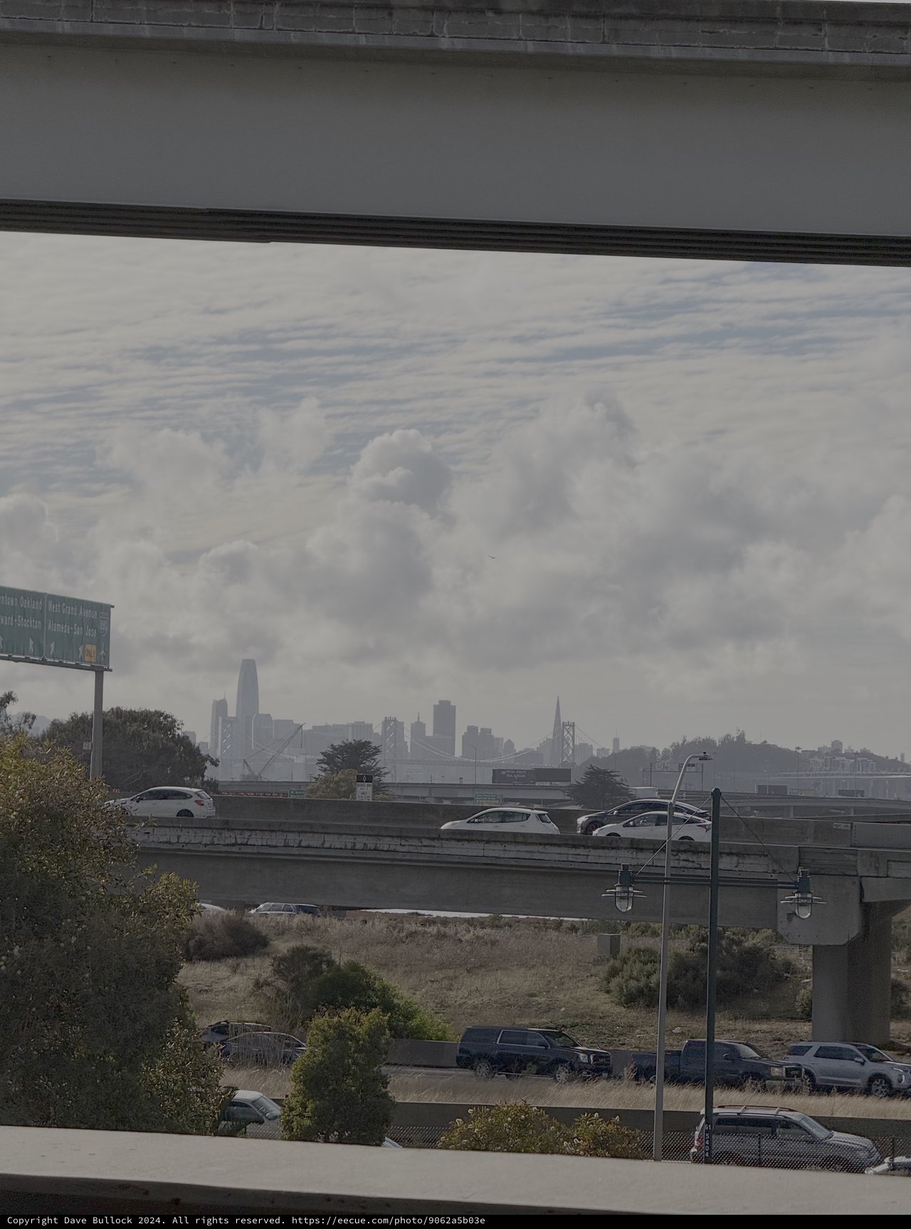 San Francisco Skyline Through Highway Overpass