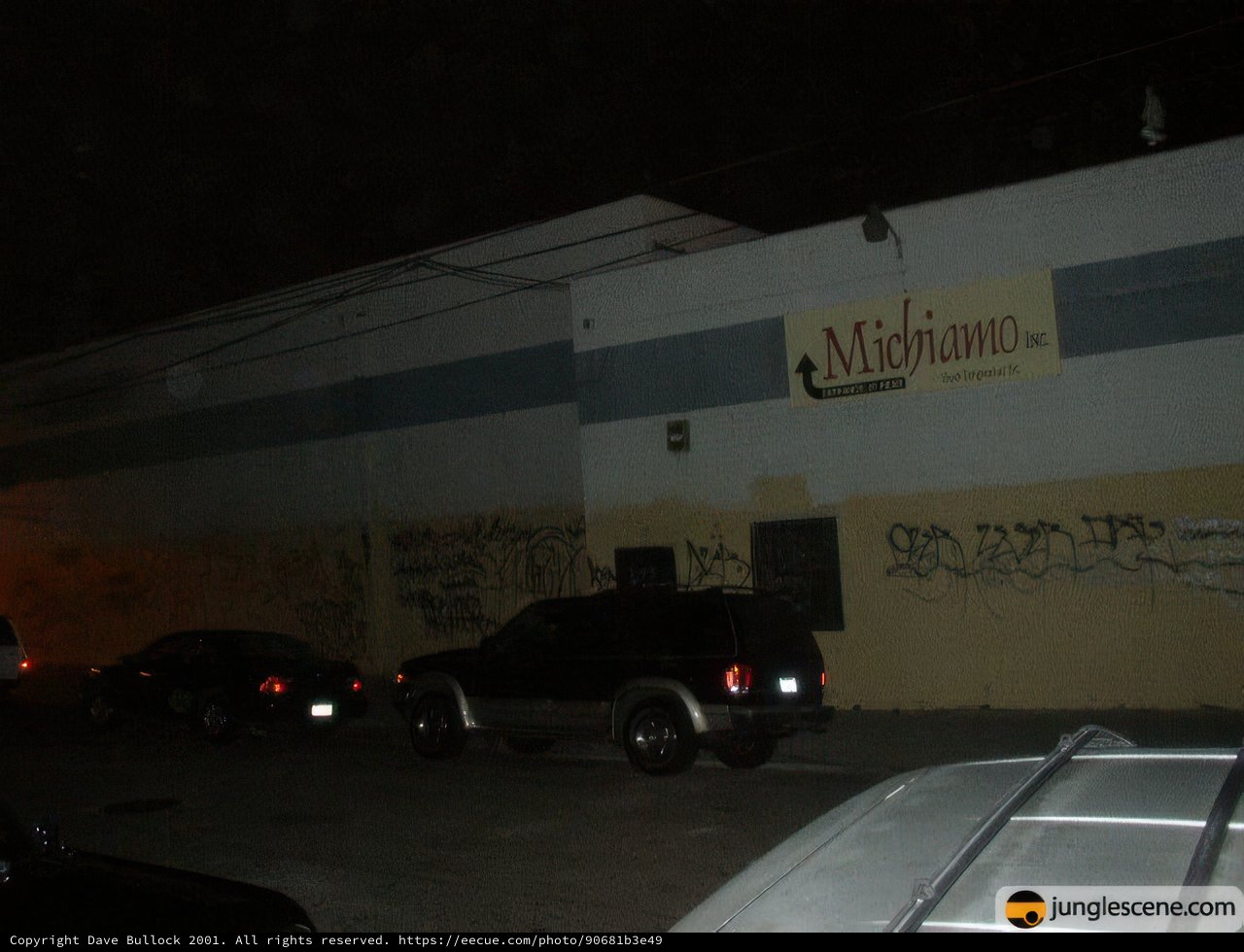 Graffiti Building and Parked Cars