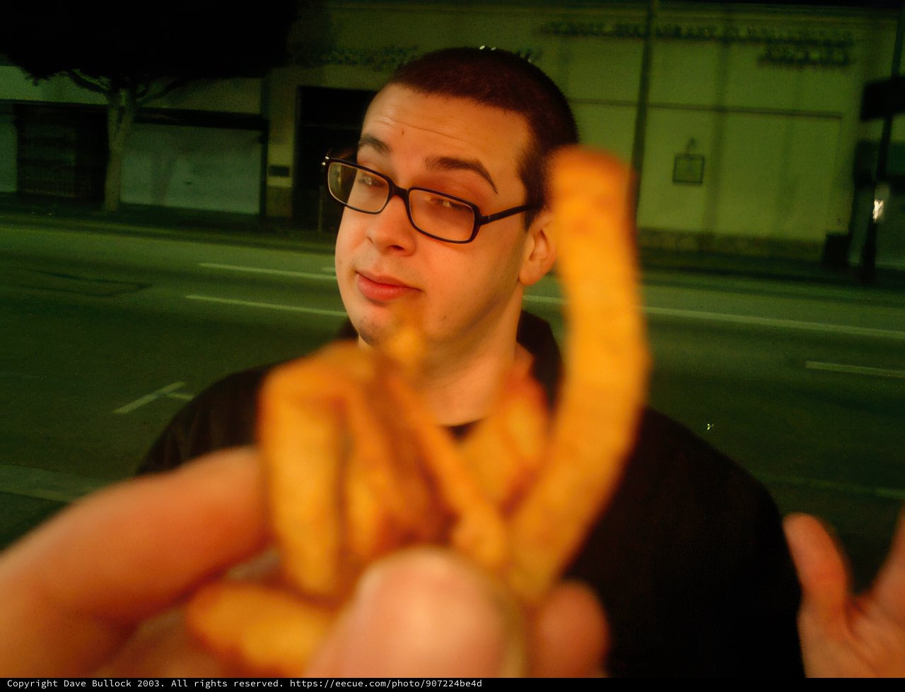 Dave B enjoying a tasty snack on the go