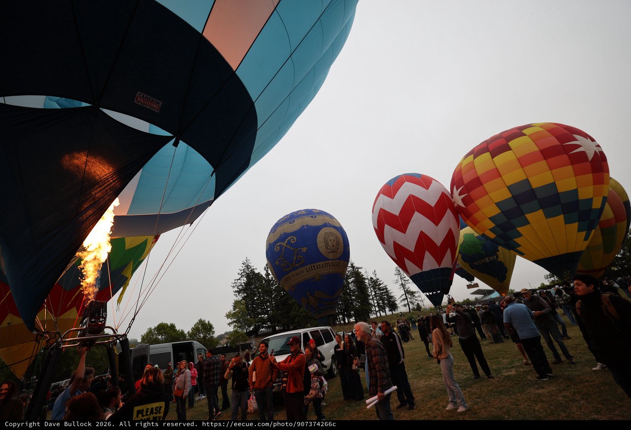 Dawn Inflation at Sonoma County Hot Air Balloon Classic