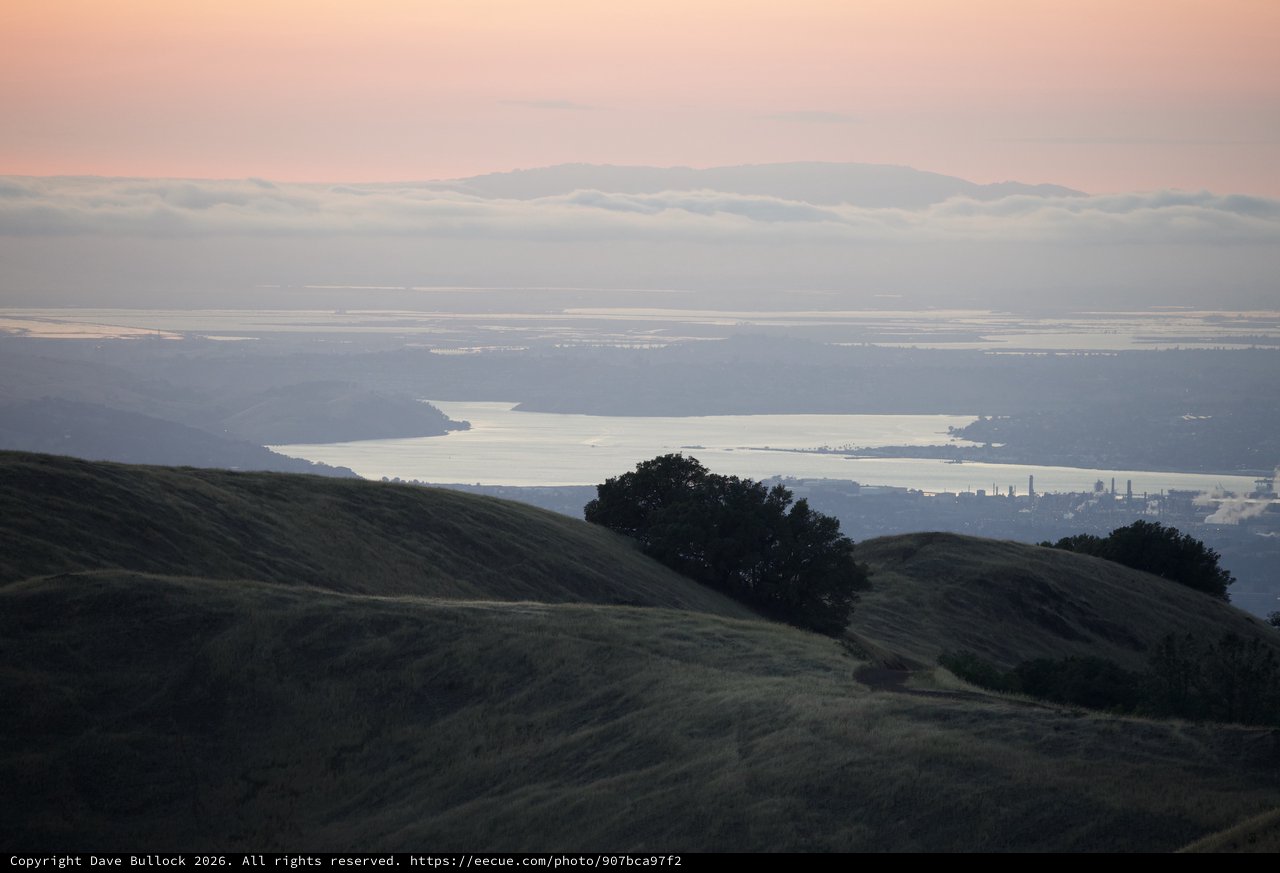 Golden Hour Mist Over San Francisco Bay from Diablo