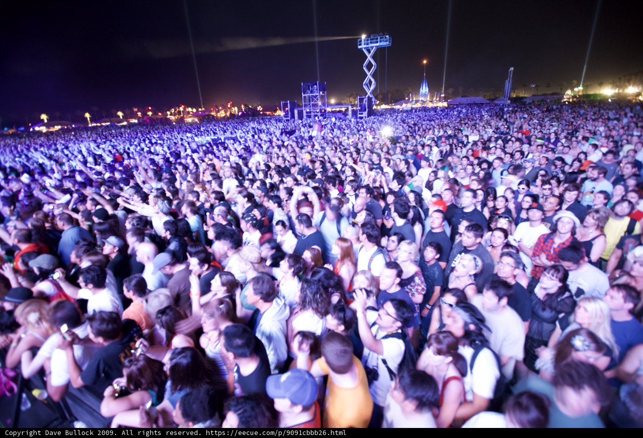 Coachella 2009 Night Sky Concert Crowd