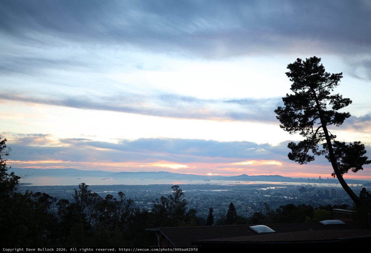 Twilight View Over San Francisco Bay from Berkeley Hills