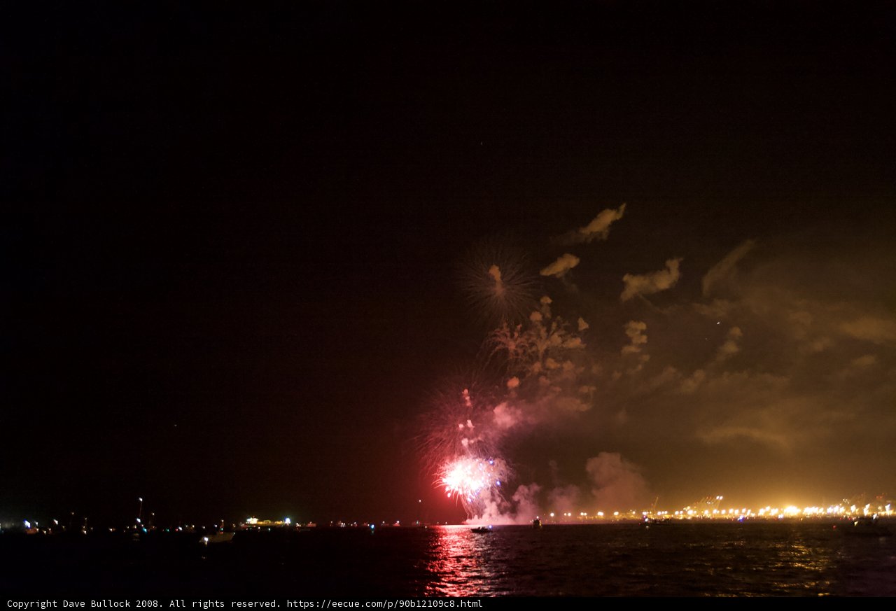 Pyrotechnic Reflections on the Water