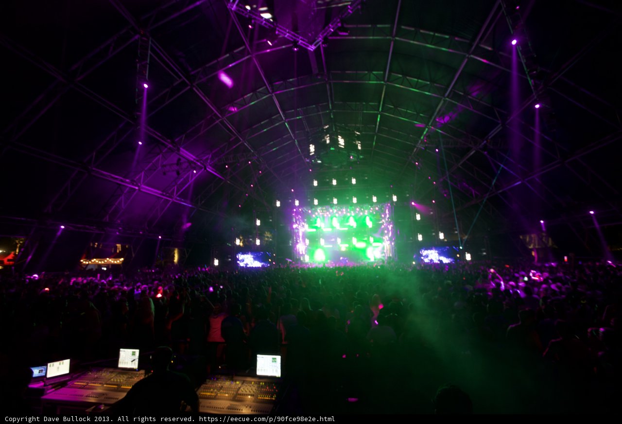 Lights and Lively Crowd at Coachella Concert