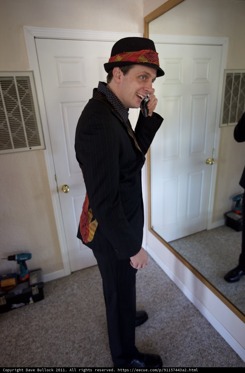 Phone Call in Formal Wear
