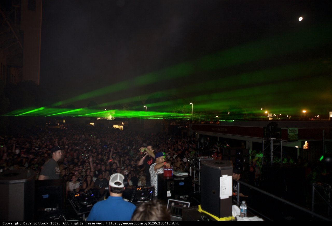 Electric Crowd at EDC with Green Laser Lights