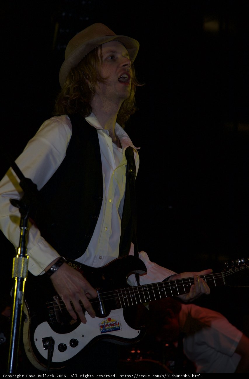 Beck Serenades the Crowd with his Guitar