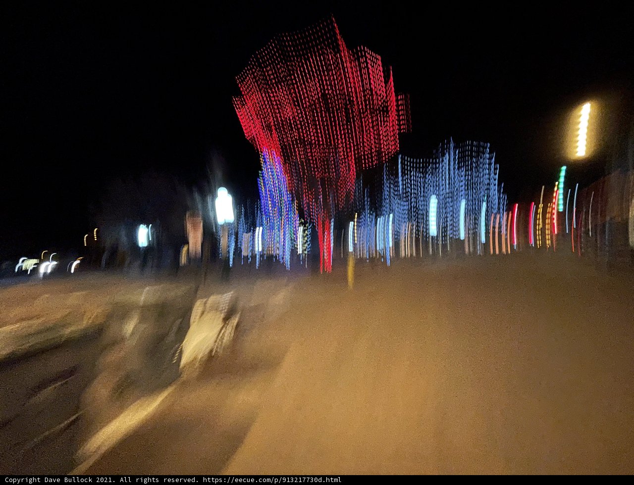 Illuminated Night Scene in Santa Fe