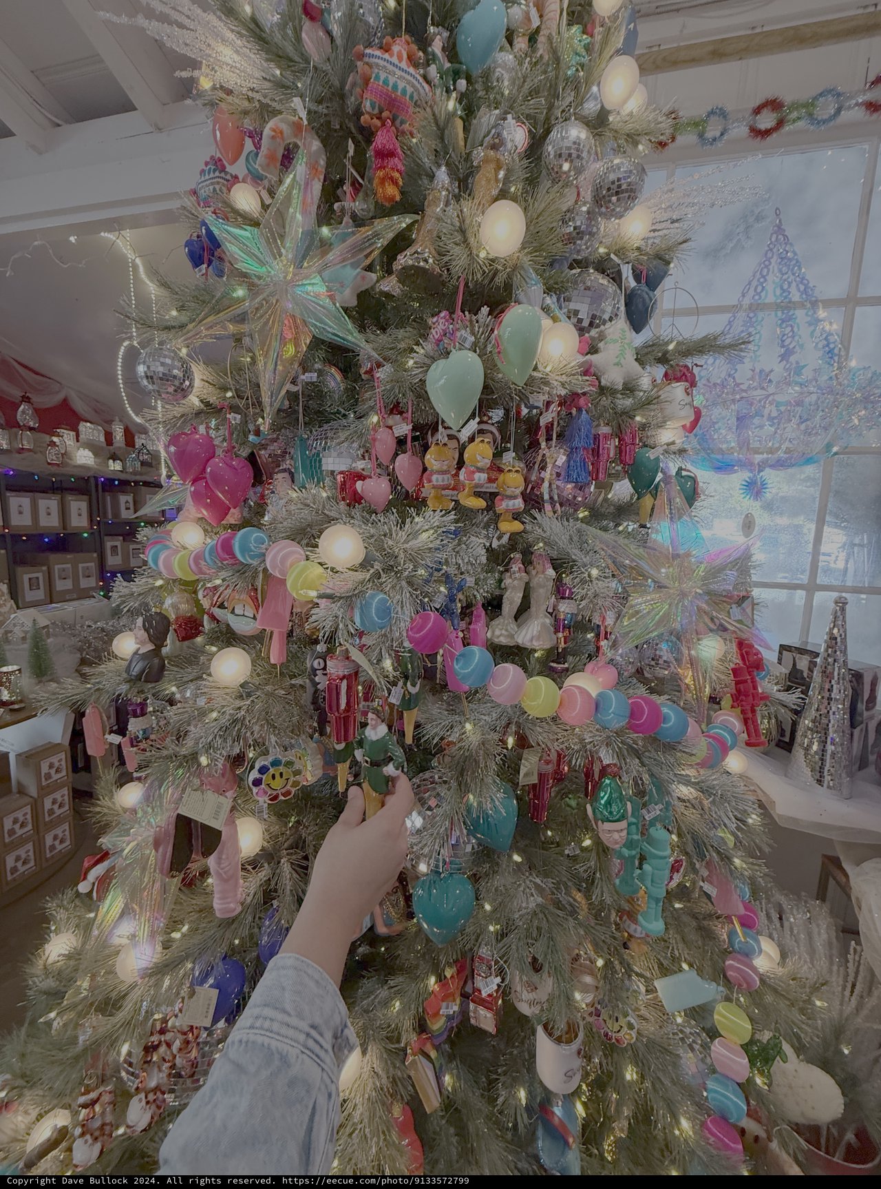 Whimsical Pastel Christmas Tree with Colorful Ornaments