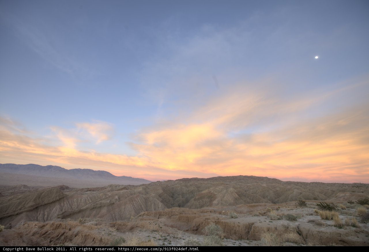 Moonrise over the Anza Borrego Desert