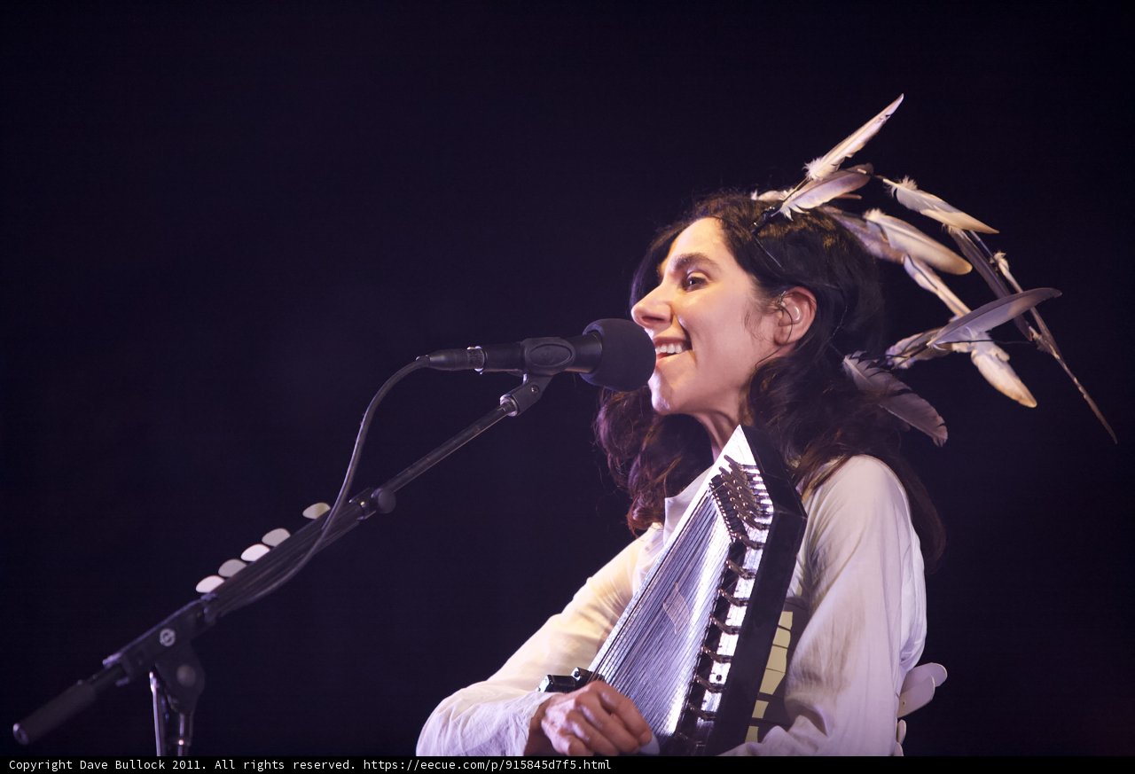 PJ Harvey Rocks Coachella Stage with Feathered Headgear