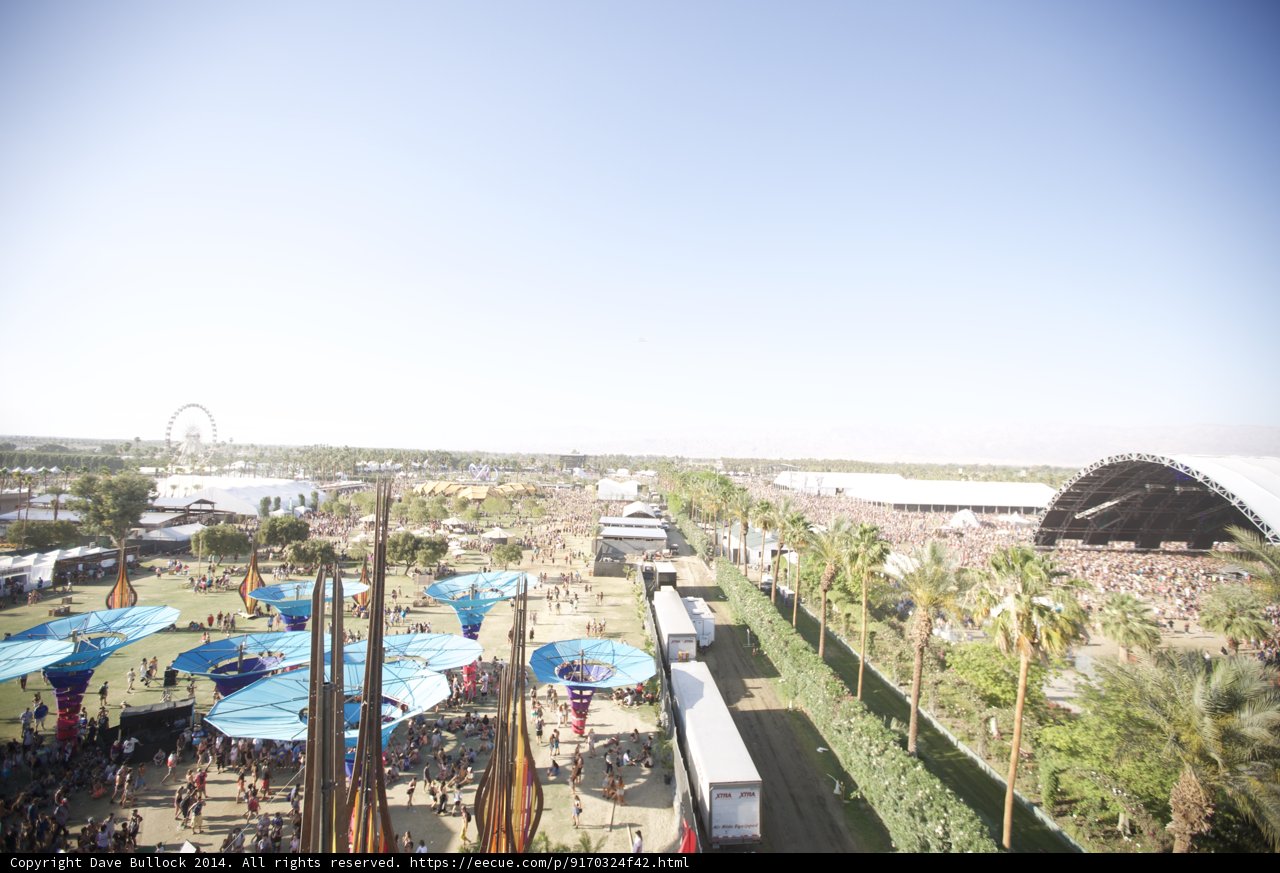 Aerial View of Crowds at Coachella