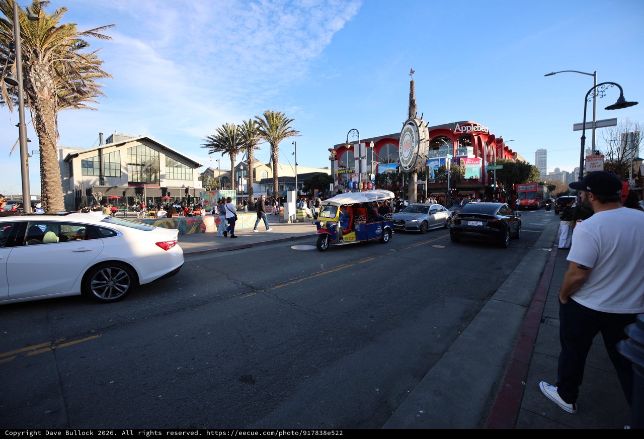 Bustling Fisherman's Wharf Waterfront at Dusk