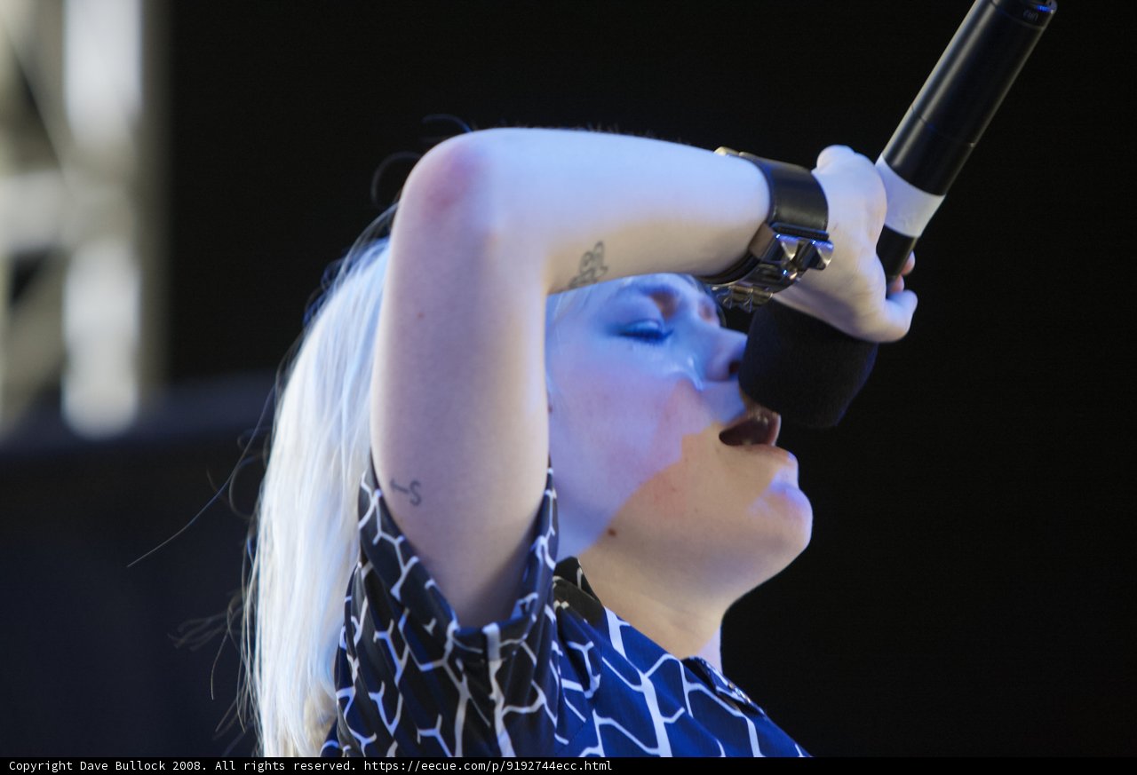 Blonde Bombshell on the Mic