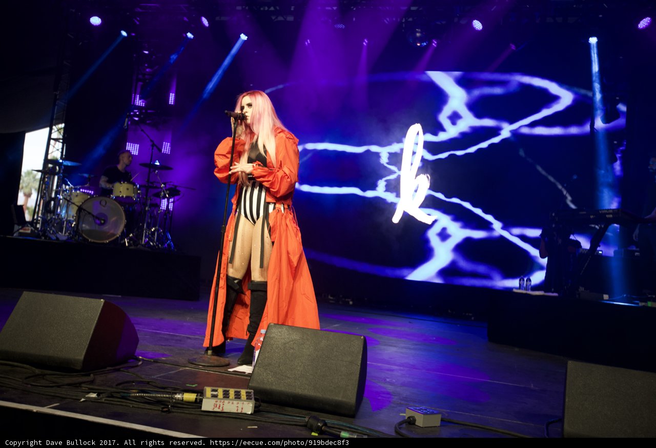 Orange-dressed Singer Lights up Coachella Stage