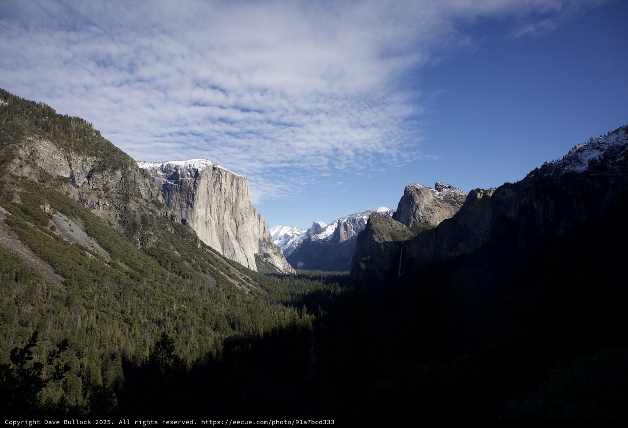Yosemite Valley Winter Vista with El Capitan