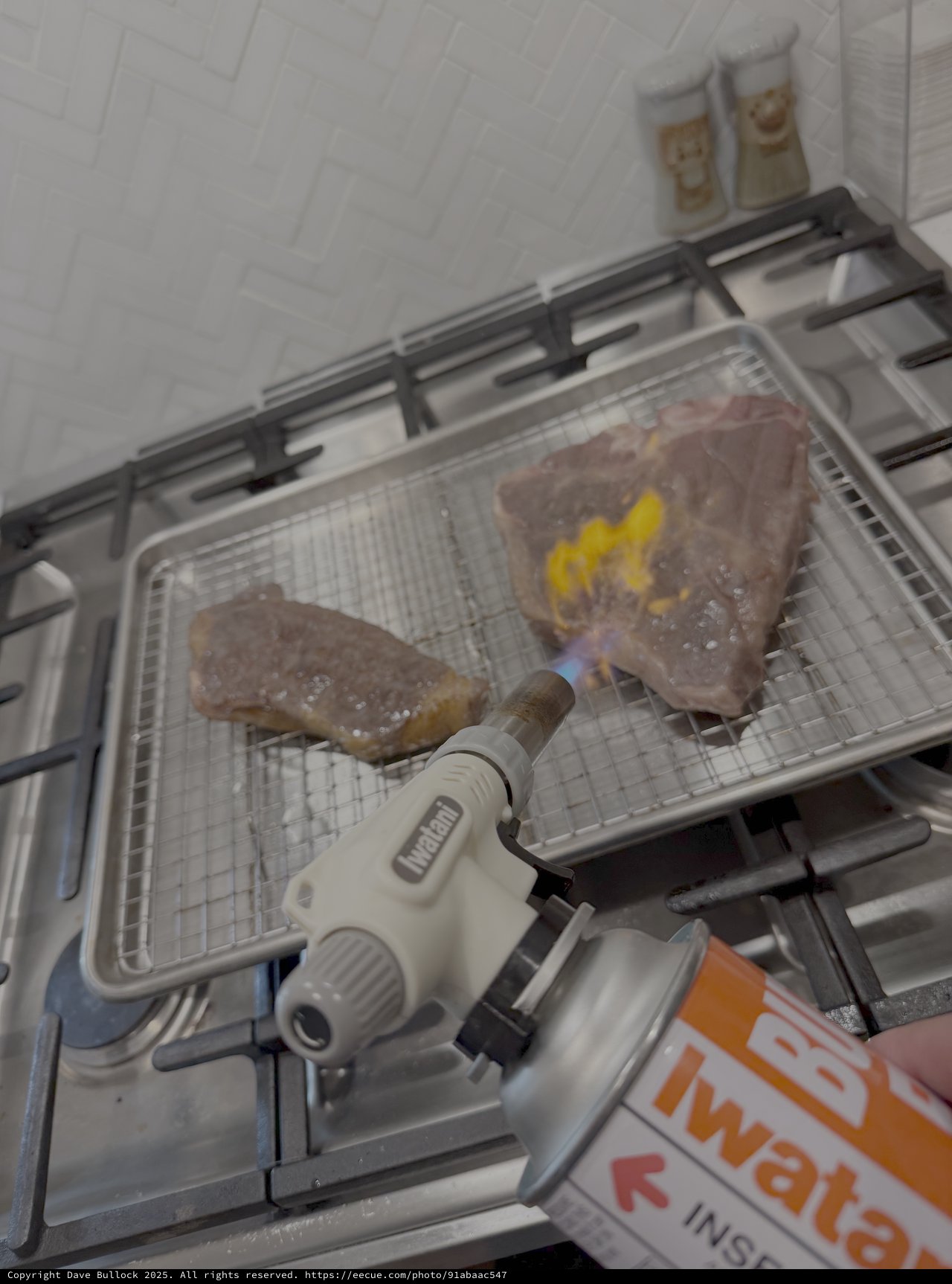 Flambéing Steaks with Kitchen Torch