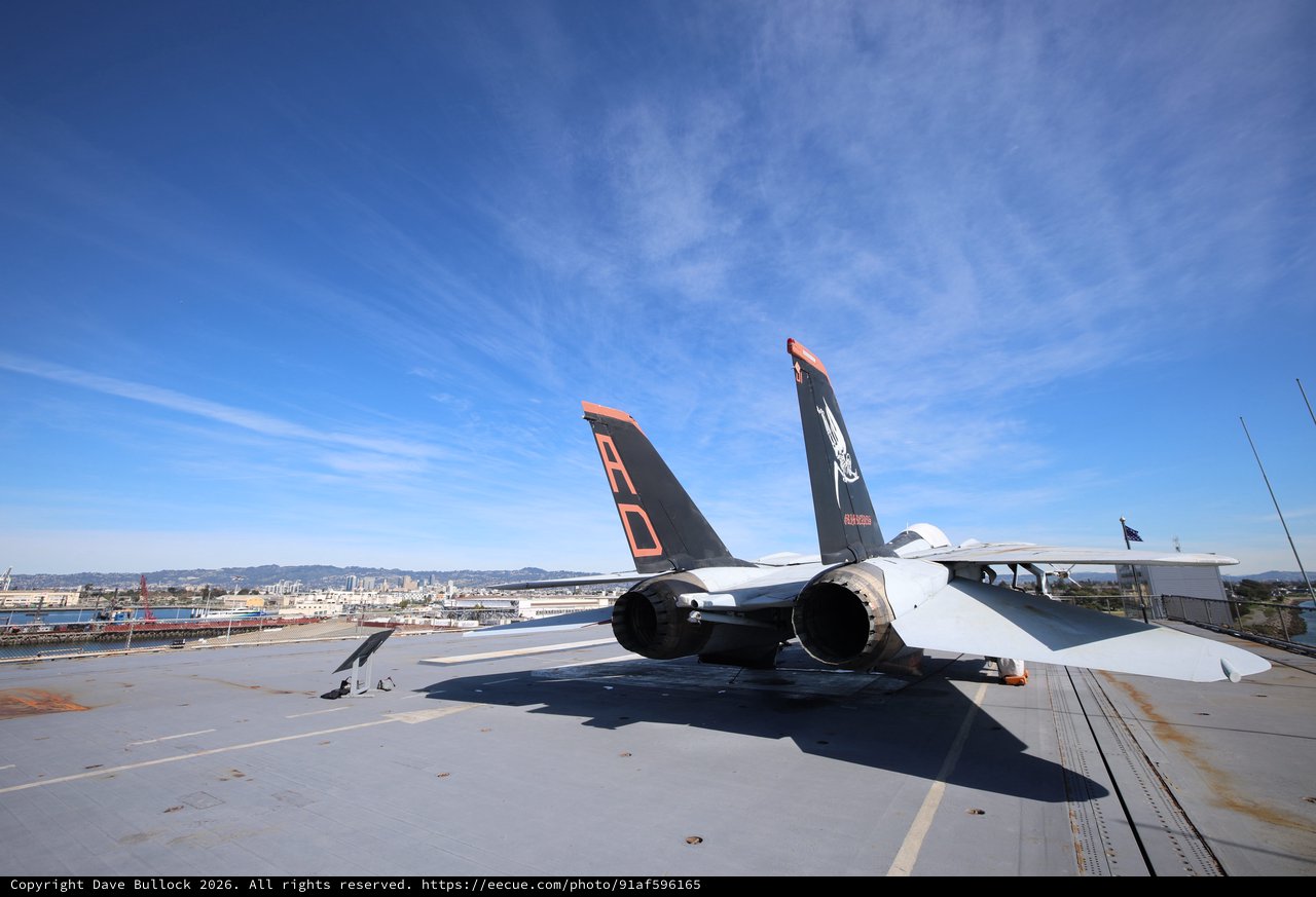 F-14 Tomcat Fighter Jet on USS Hornet Flight Deck