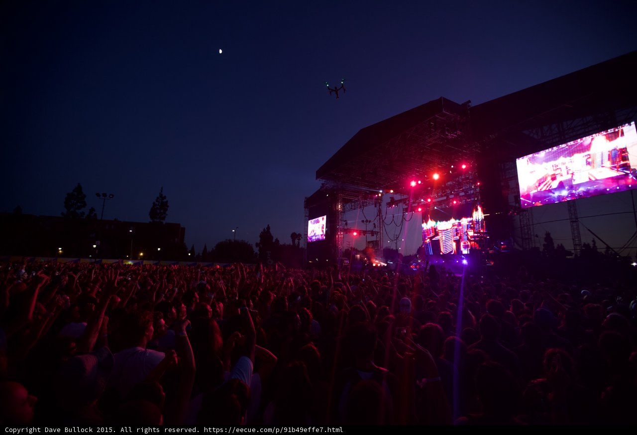 Main Stage Night Drone Purple Spotlights