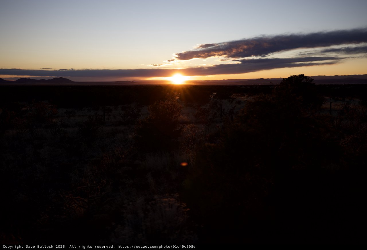 Desert Sunset Over New Mexico Landscape