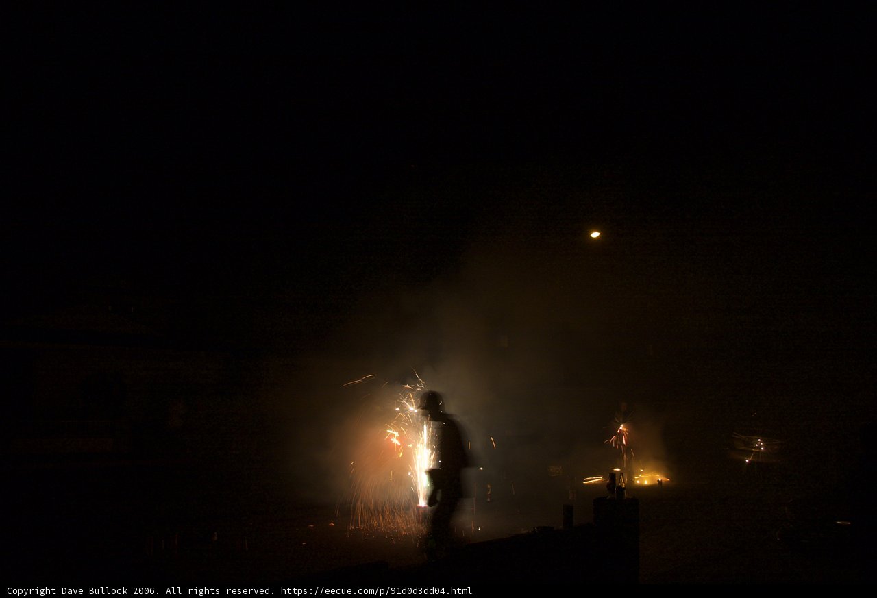 Firework Flare in the Dark