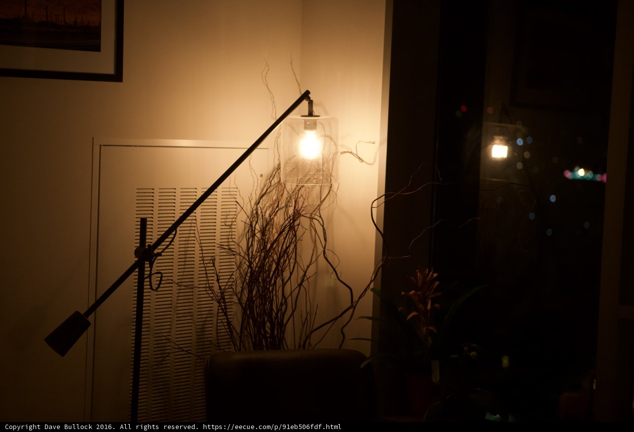 Lamp Illuminating the Mostly Dark Room