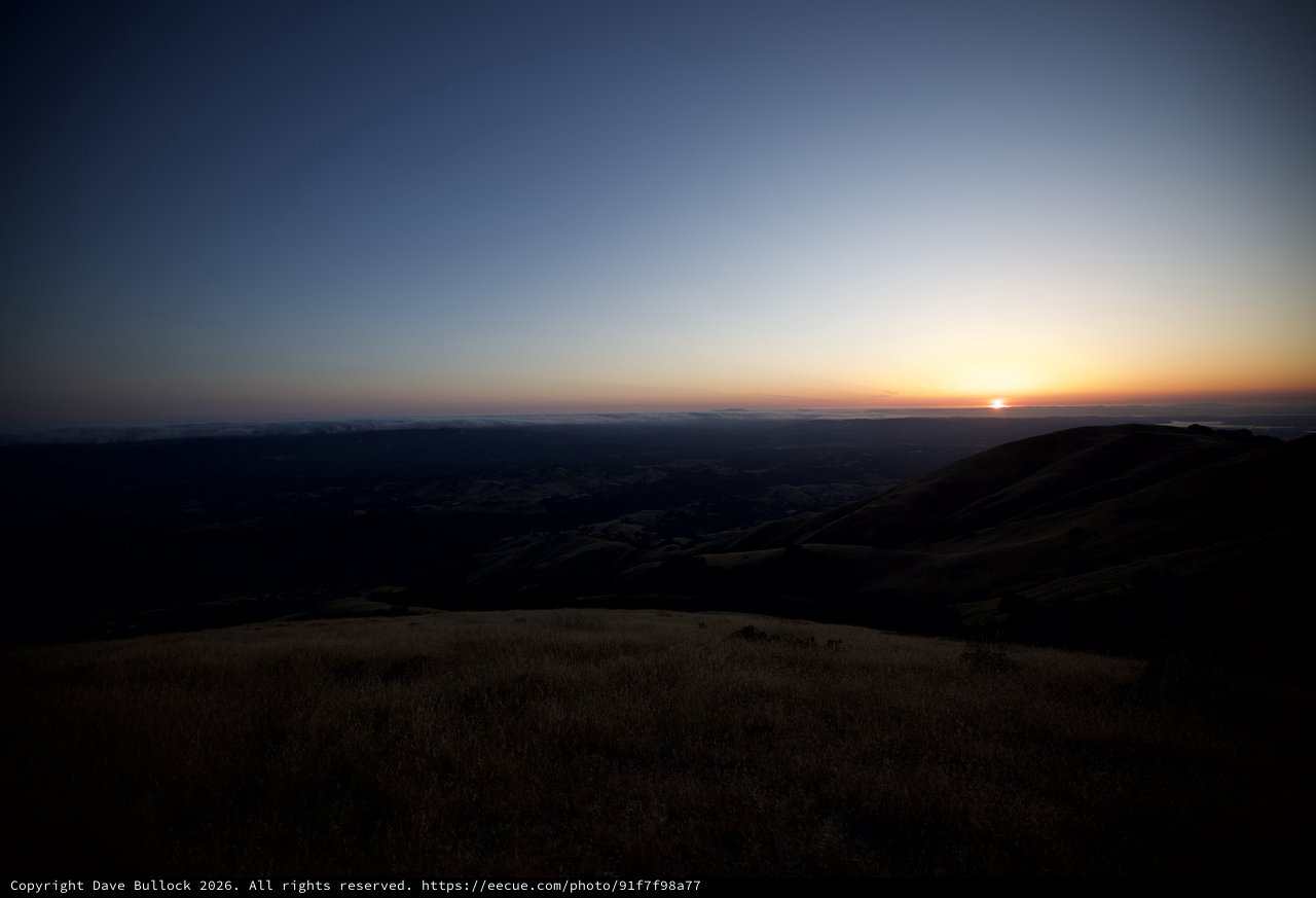 Golden Hour Fades Over Bay Area Valleys