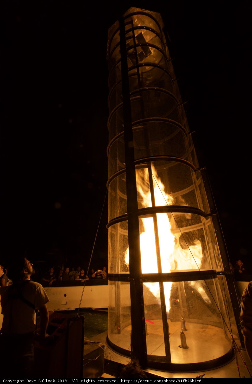 Burning Flame in Glass Container