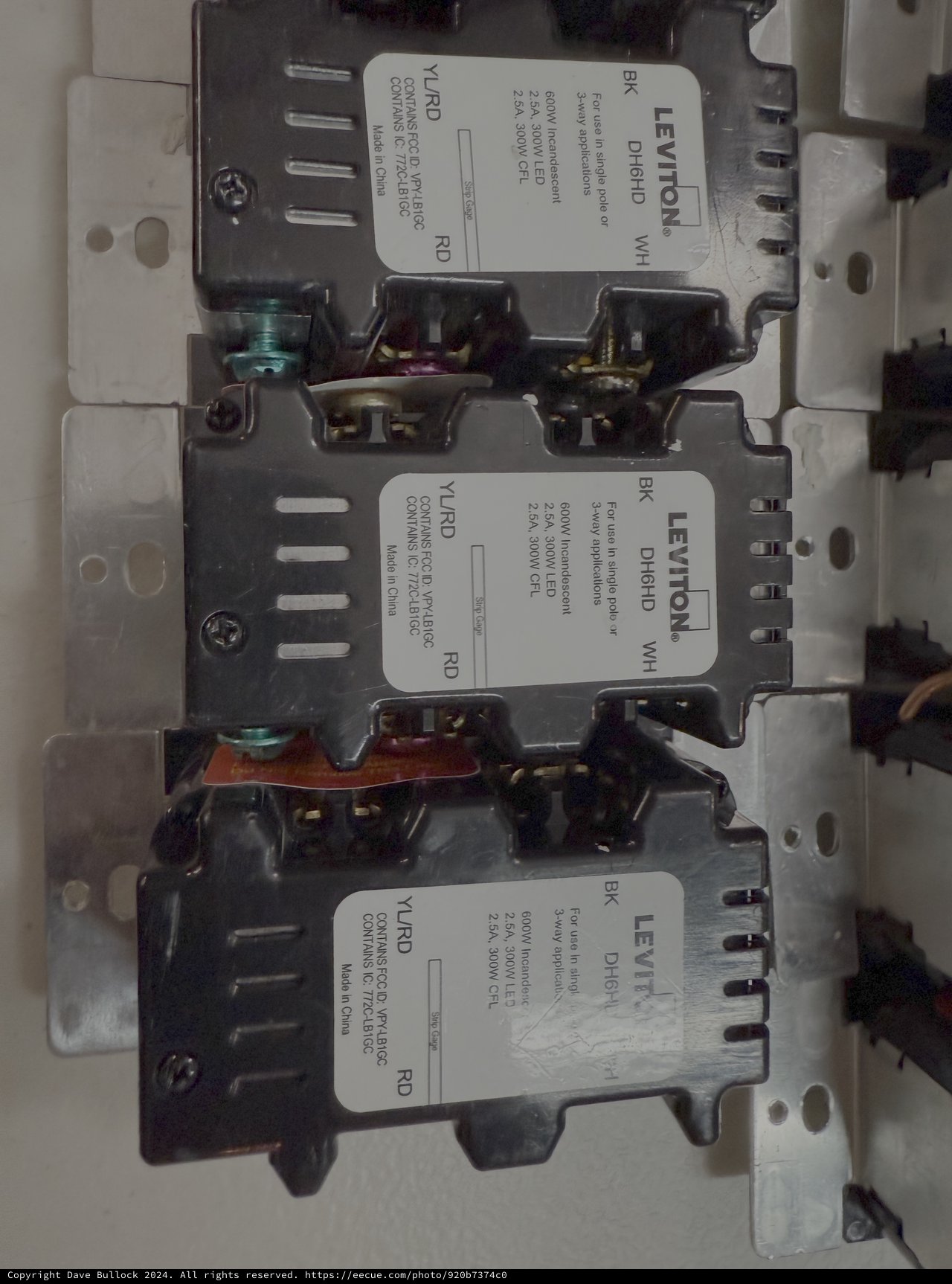 Leviton Electrical Circuit Breakers in Panel Box