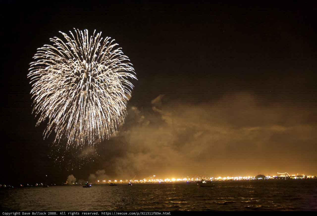Spectacular Fireworks Display at Sea