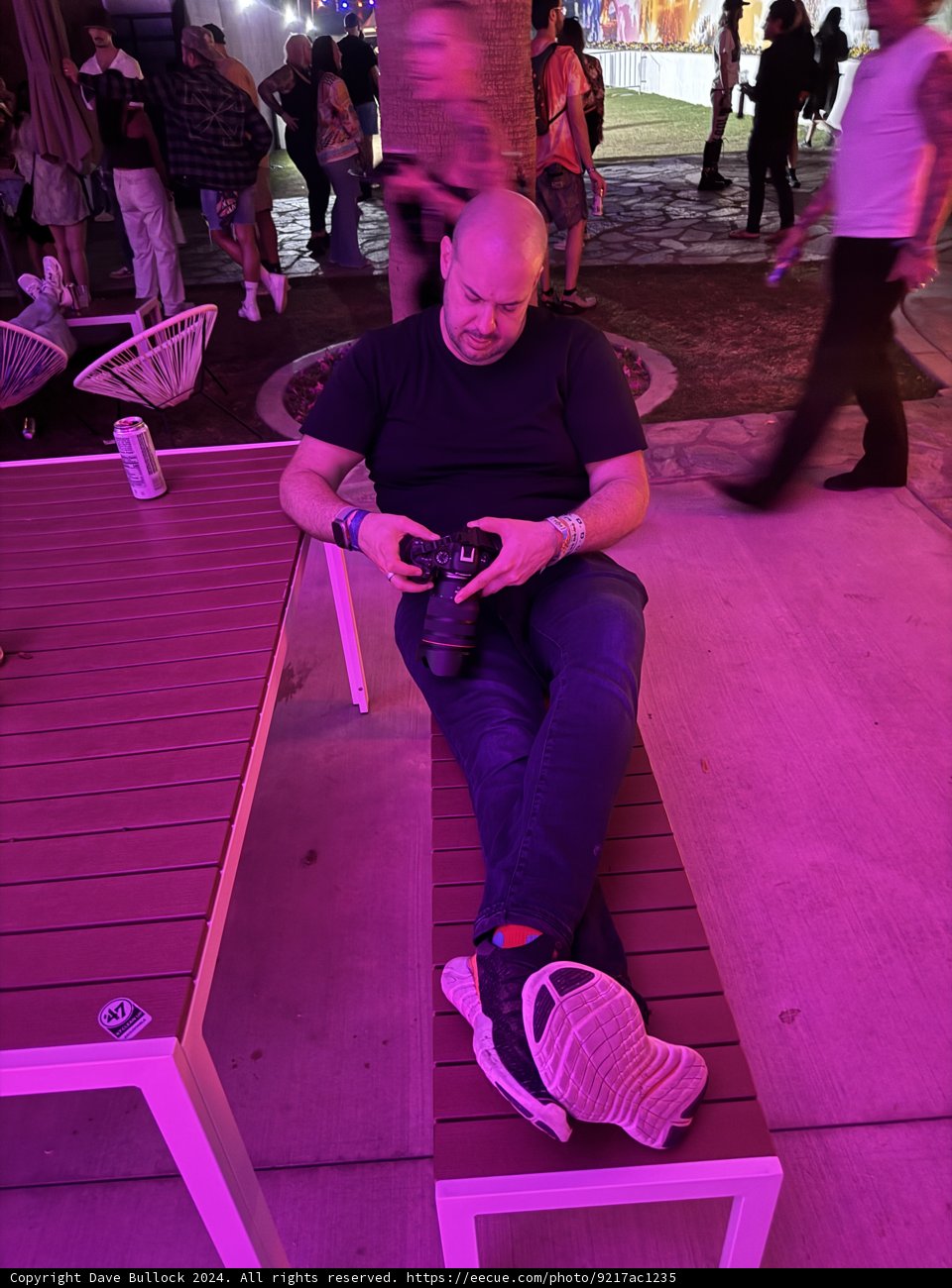 Focused in Neon: A Moment at Coachella 2024