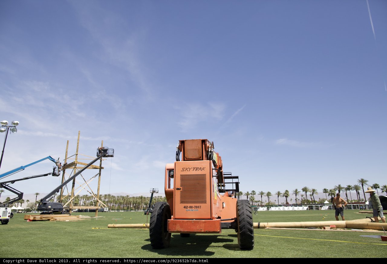 Construction Machine on a Green Field