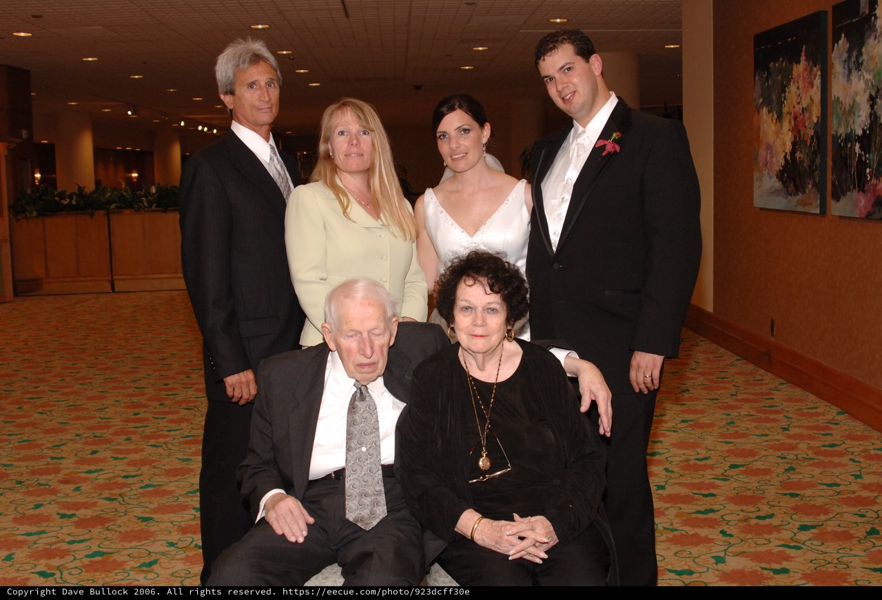 Multi-Generational Family Portrait at Wedding Reception