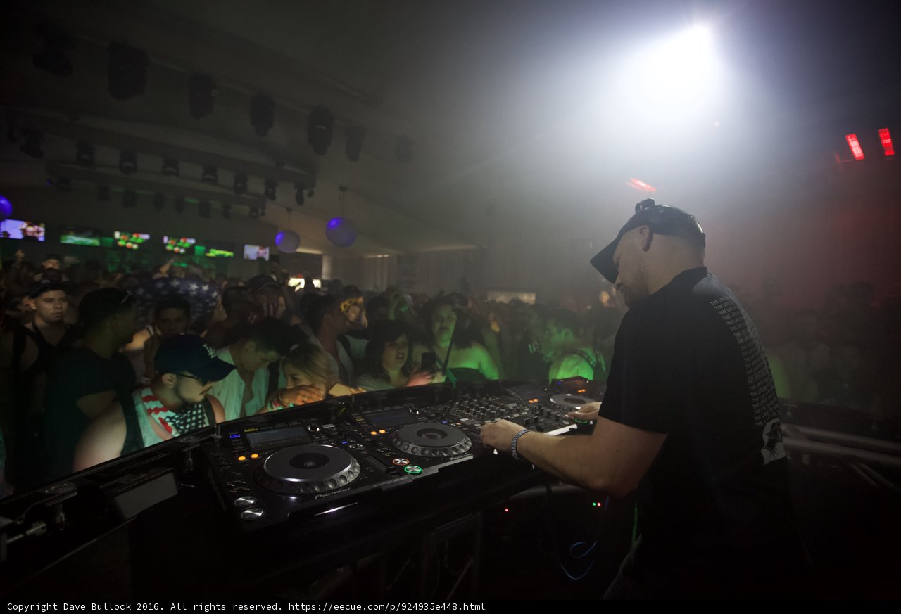 Crowd Goes Wild for Black Shirt Deejay